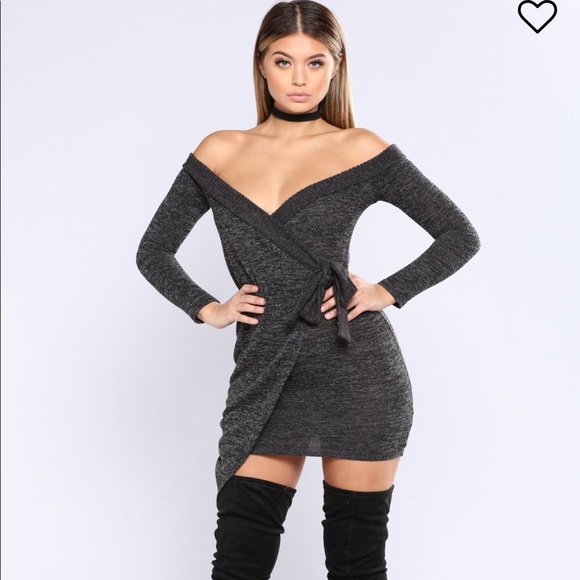 charcoal grey sweater dress